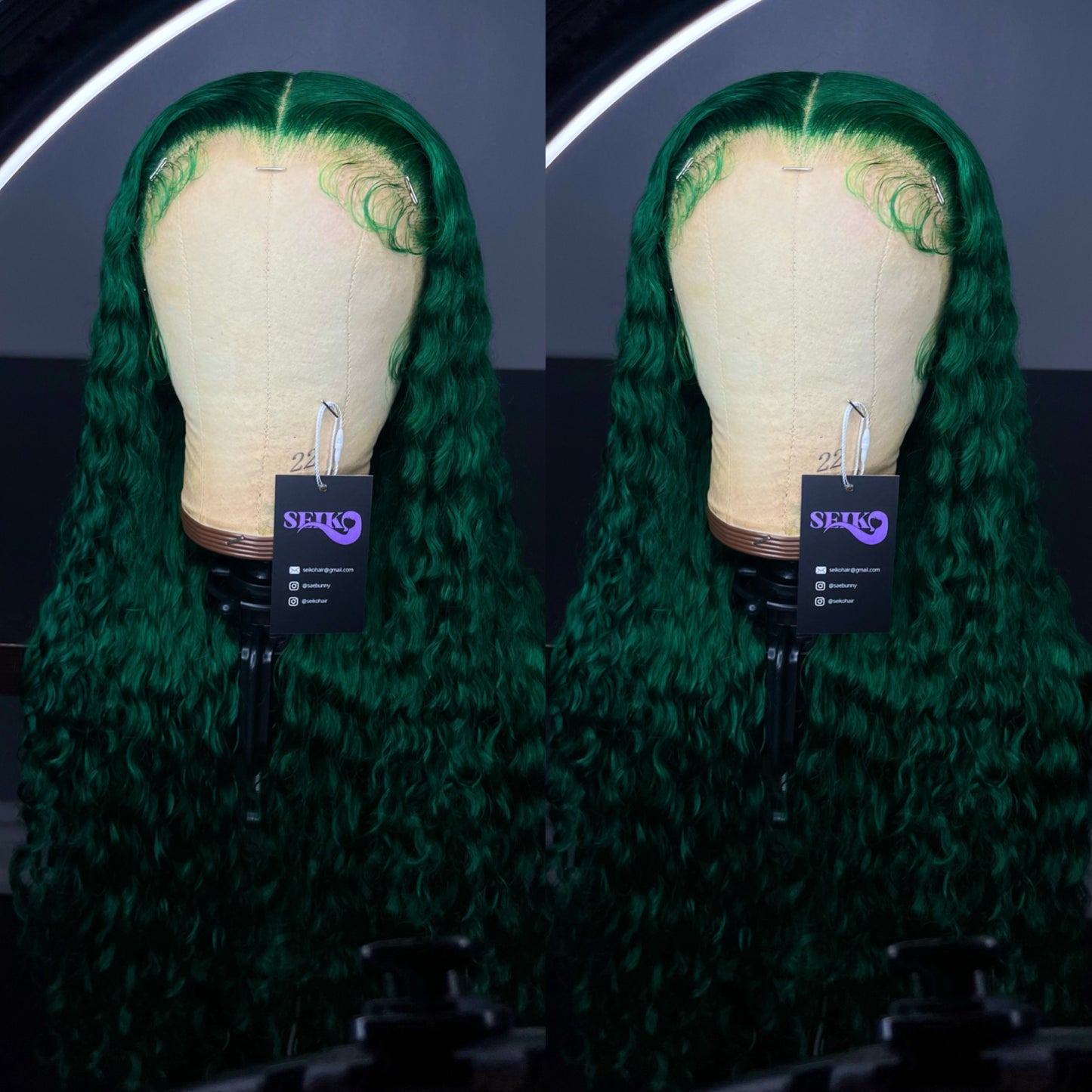 GATOR GREEN DEEP WAVE FRONTAL WIG