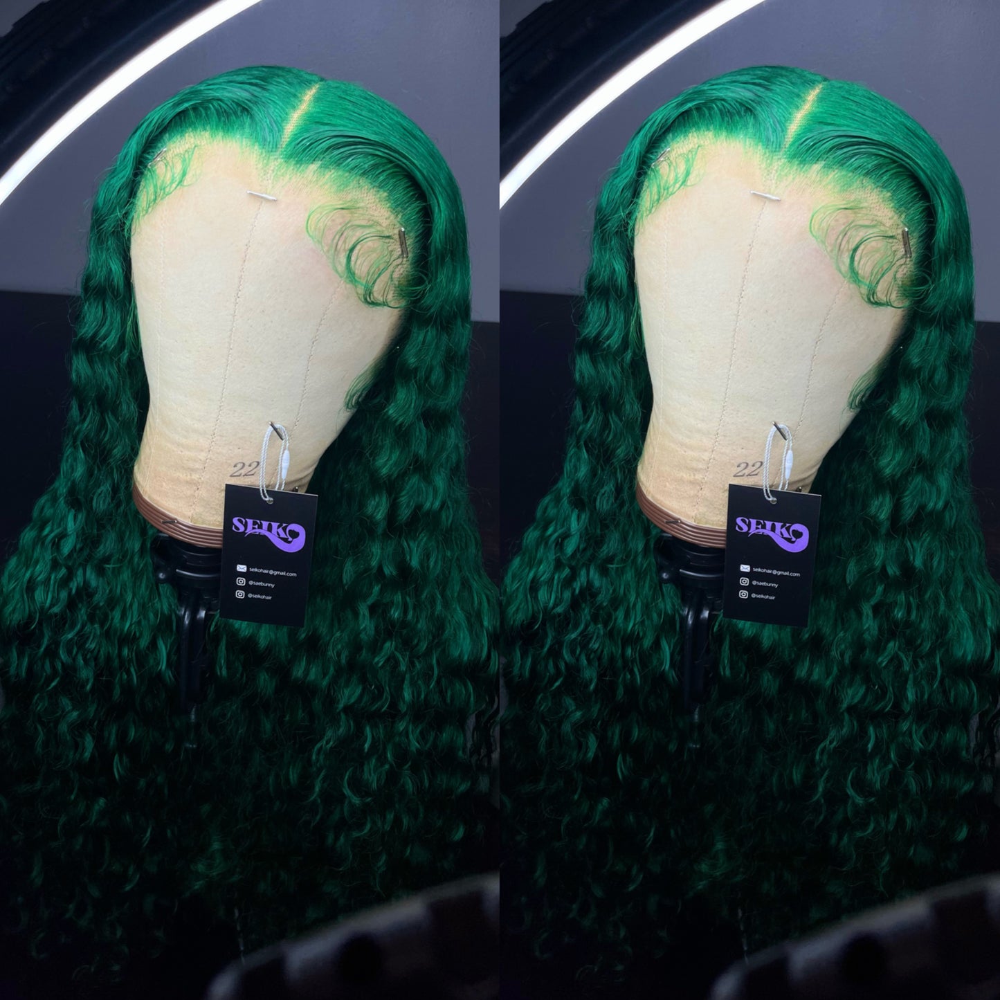 GATOR GREEN DEEP WAVE FRONTAL WIG