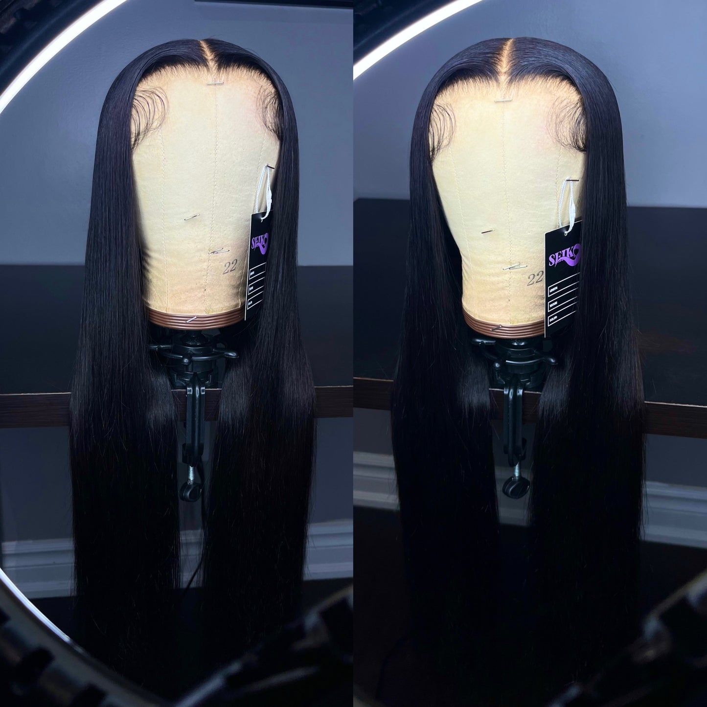 STRAIGHT BLACK HD GLUELESS WIG