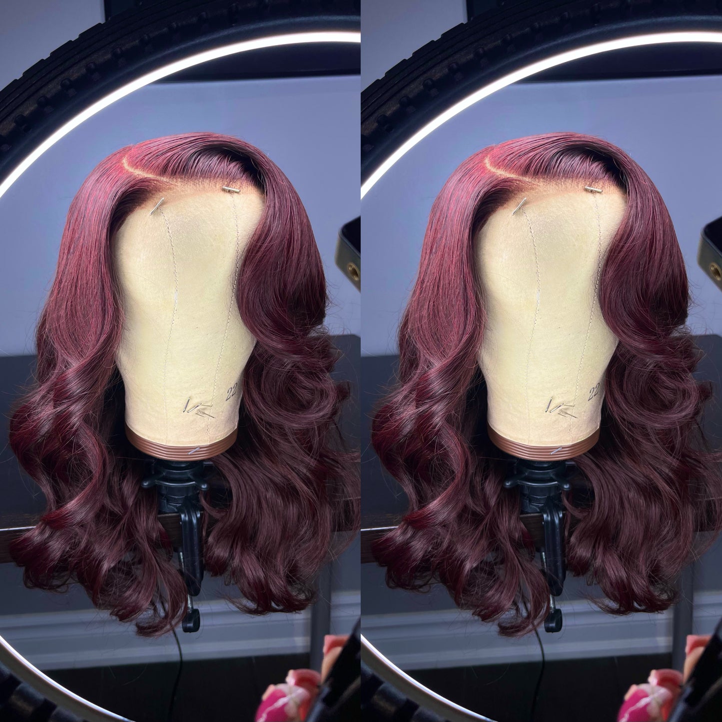 DEEP CHERRY 99J GLUELESS WIG