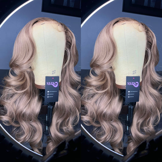 BLONDE + DARK ROOTS LACE FRONT WIG