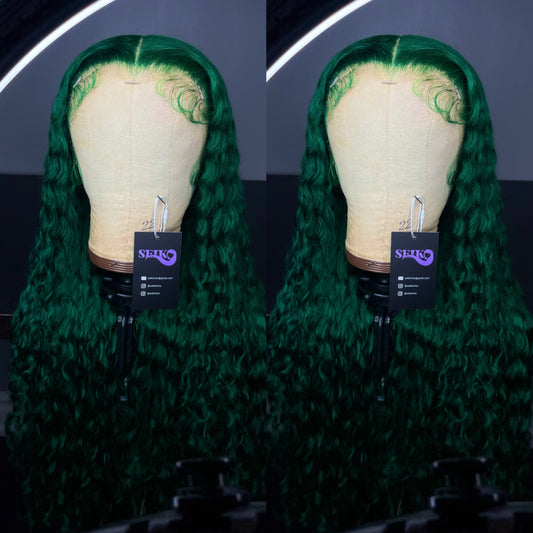 GATOR GREEN DEEP WAVE FRONTAL WIG