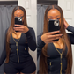 BROWN OMBRÉ HIGHLIGHTS LACE FRONT WIG