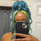 OMBRÉ BLUE GREEN LACE FRONT WIG