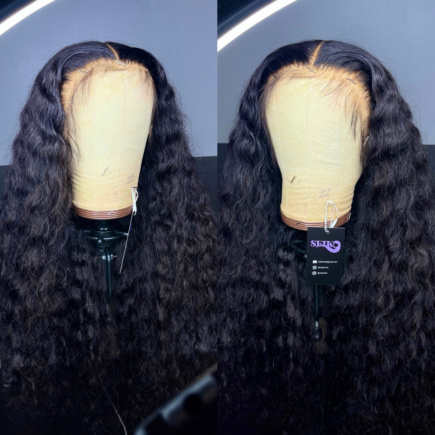 BUNDLE - TWO NATURAL BLACK WAVY WIGS
