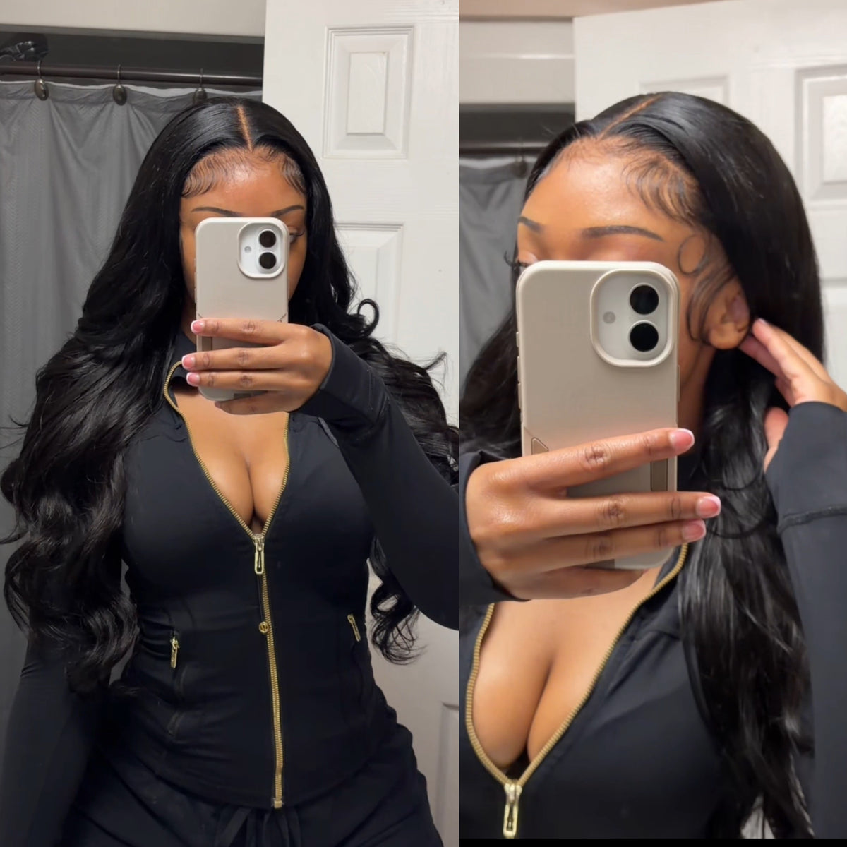 JET BLACK BODY WAVE LACE FRONT WIG