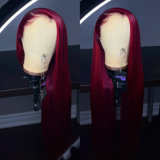 RED BALAYAGE LACE FRONT WIG