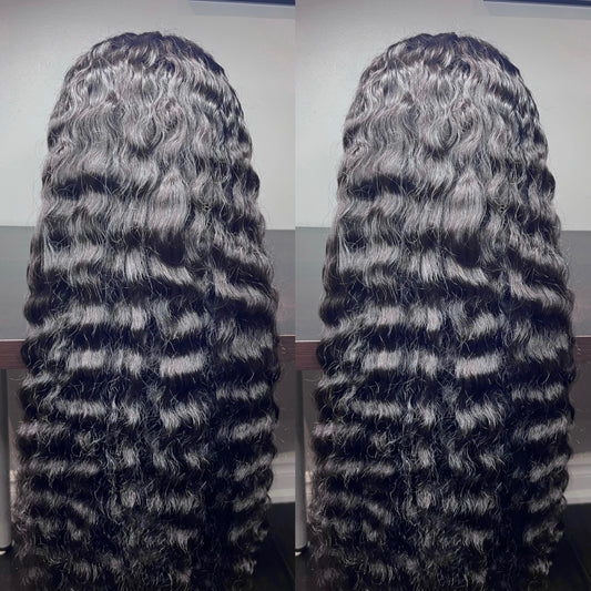 CURLY NATURAL BLACK HALF WIG