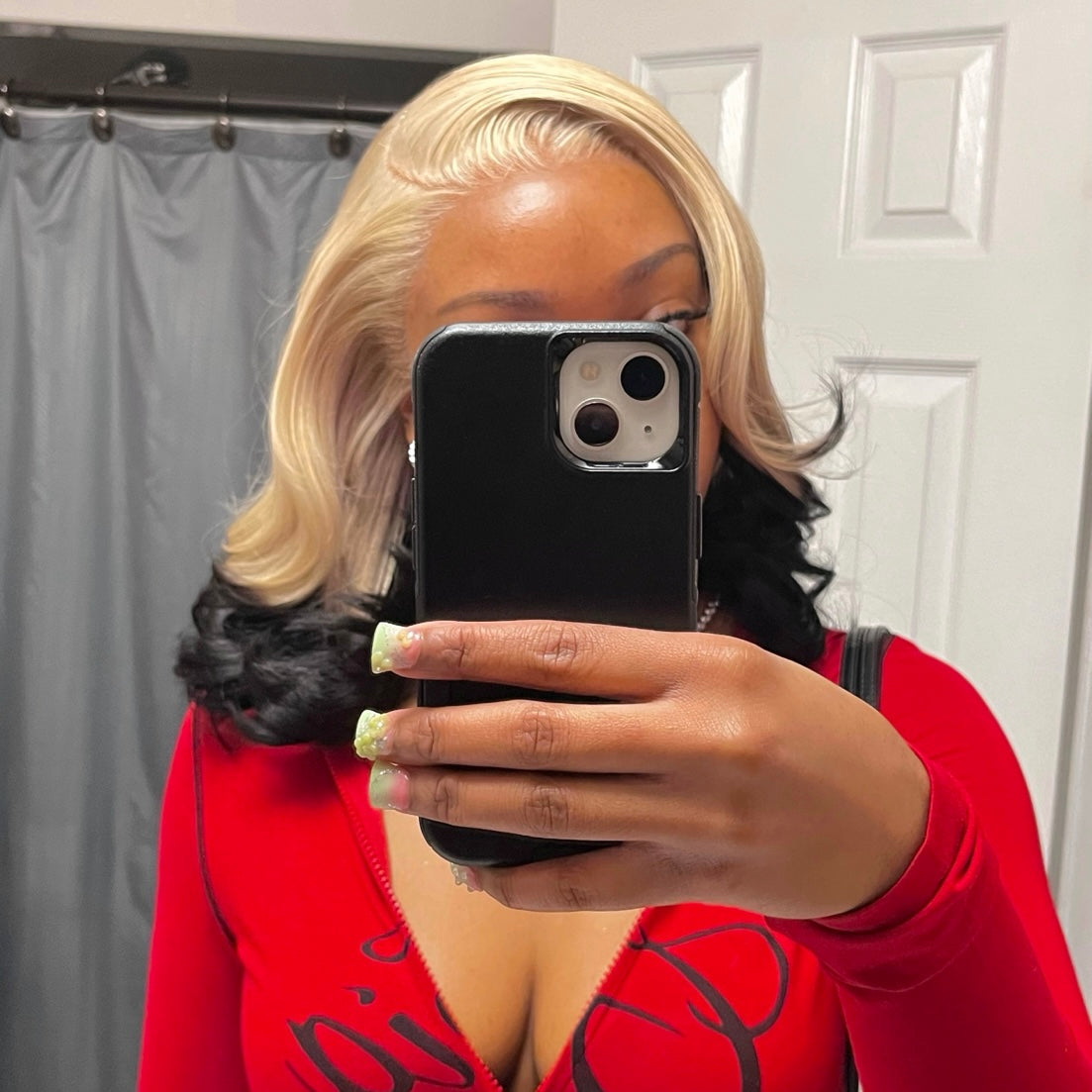 OMBRÉ ICE BLONDE AND BLACK LACE FRONT WIG