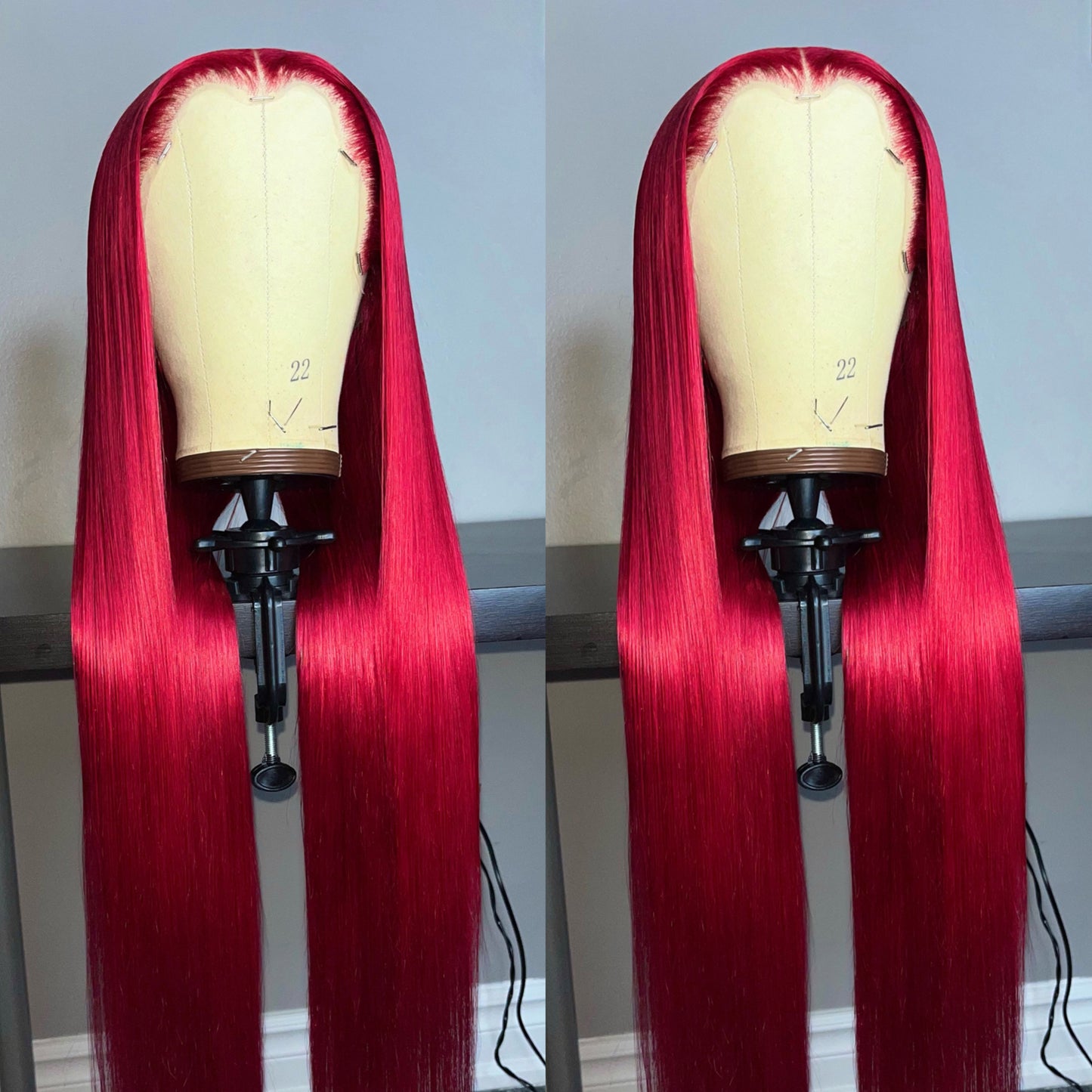 DEEP RED LACE FRONT WIG