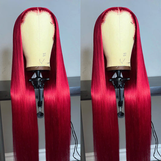 DEEP RED LACE FRONT WIG