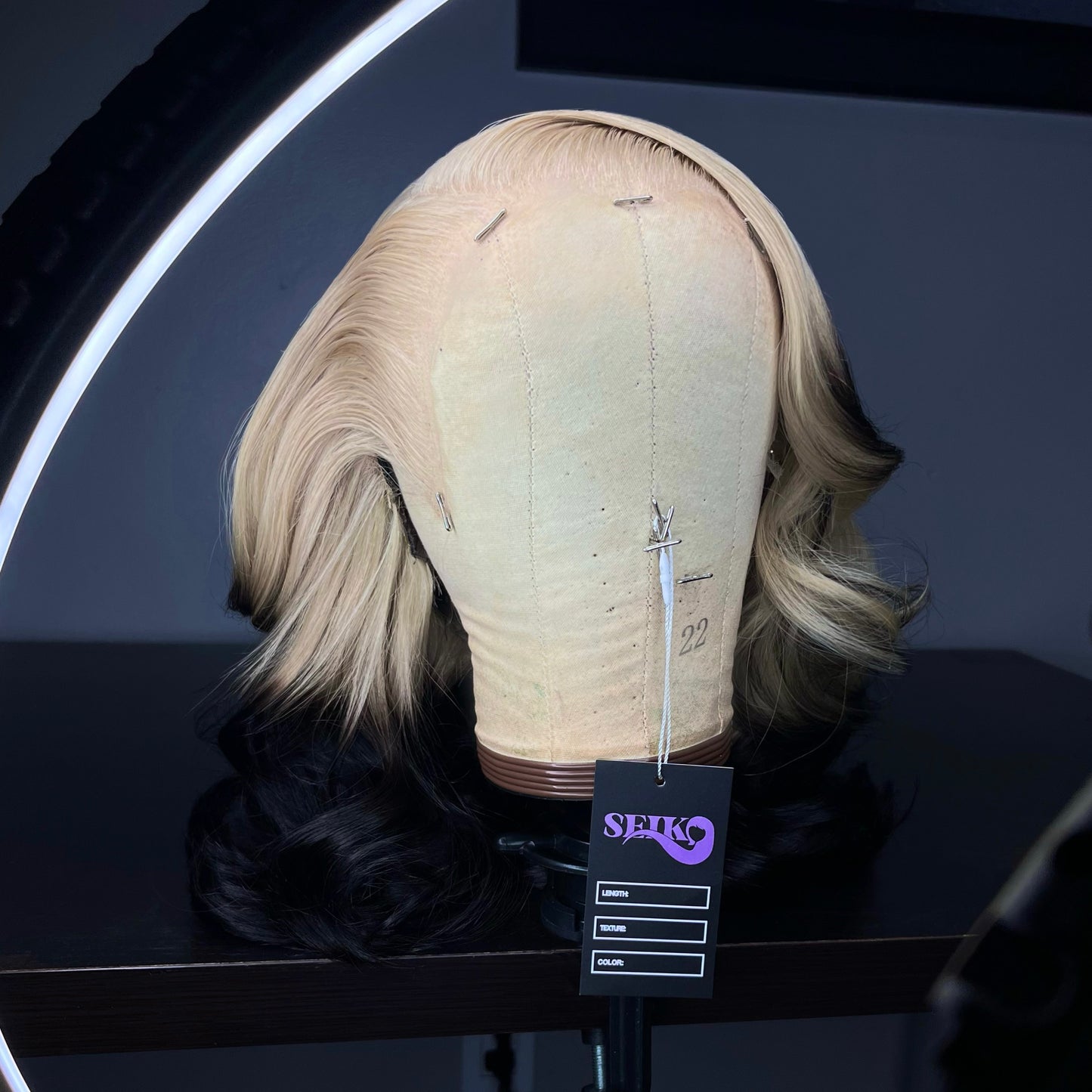 OMBRÉ ICE BLONDE AND BLACK LACE FRONT WIG