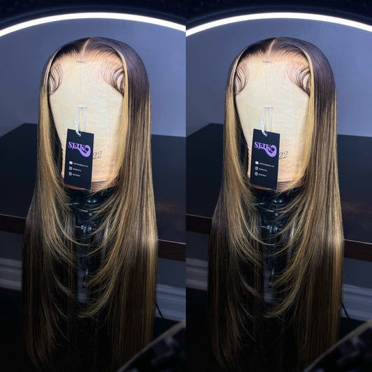 BALAYAGE HIGHLIGHTS LAYERED GLUELESS WIG