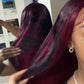 DEEP BURGUNDY PRINTED LACE FRONT WIG