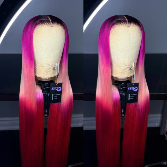 PINK & BLONDE OMBRÉ LACE FRONT WIG