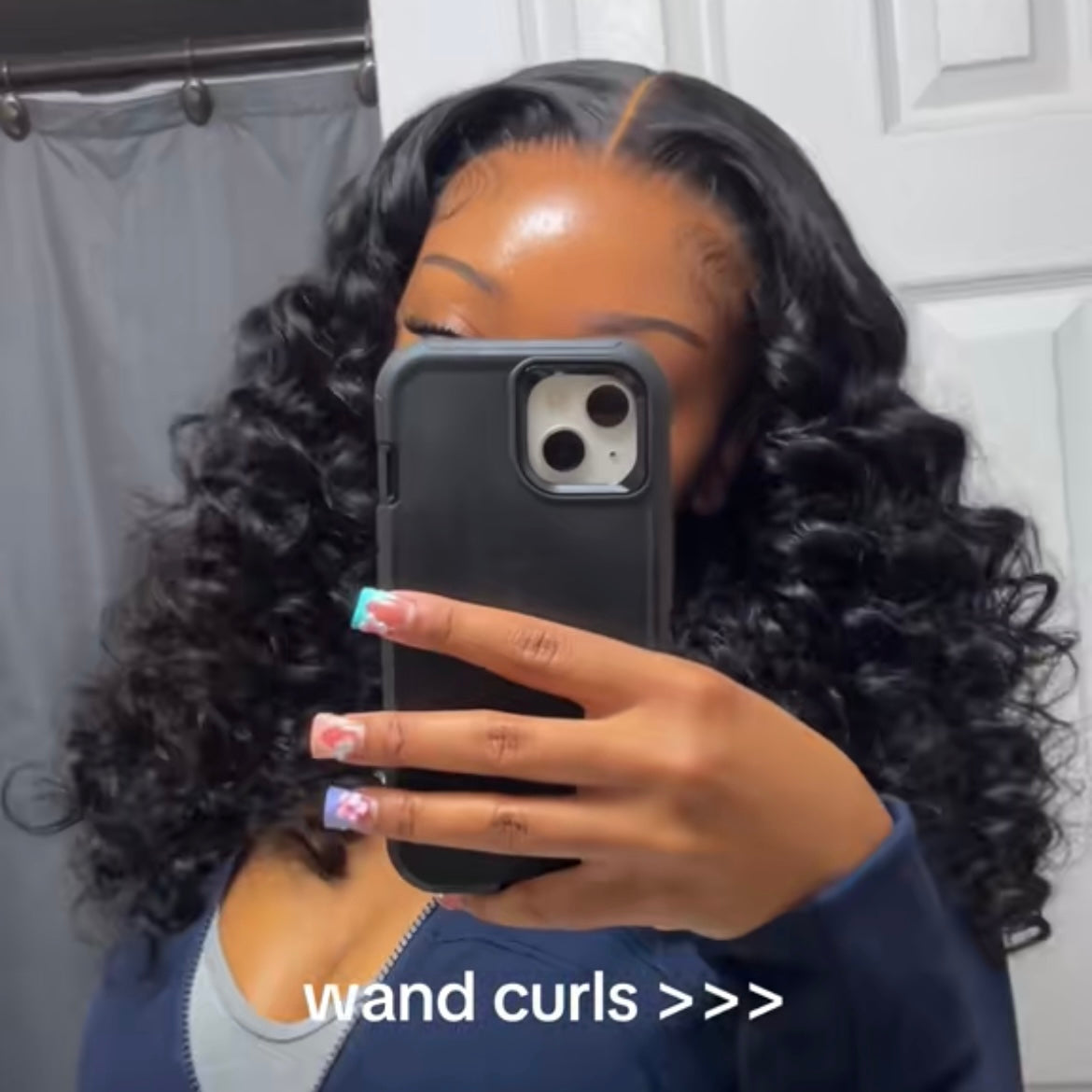 BUNDLE - TWO NATURAL BLACK WAVY WIGS