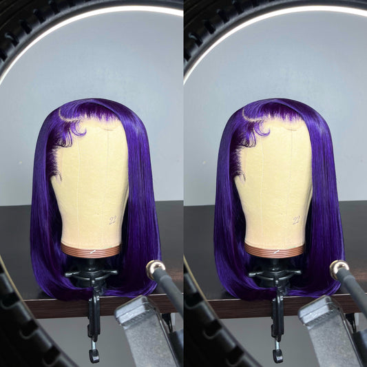 BLUNT PURPLE BOB LACE FRONT WIG