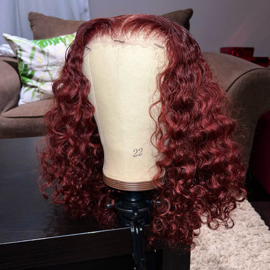 AUBURN #33 CURLY BOB LACE FRONT WIG