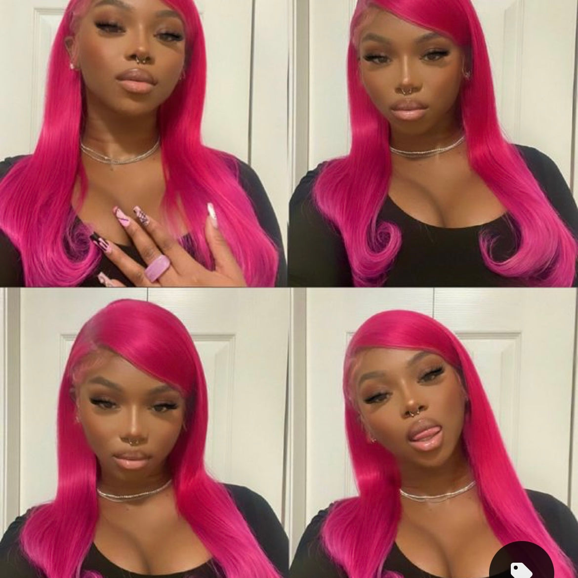 Hot Pink Pre-Plucked Lace Frontal Wig Ready To Wear