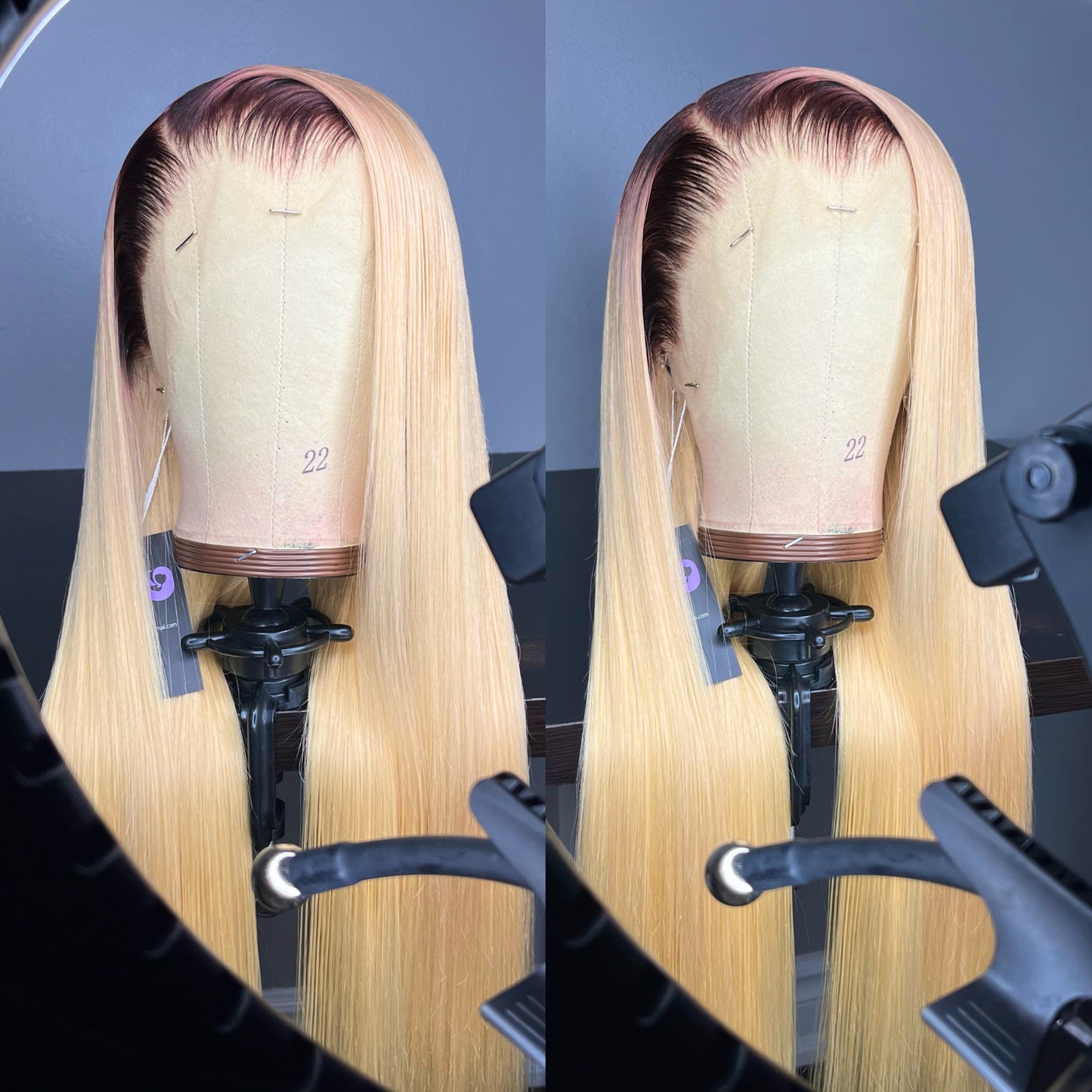 “COCO” Dark Roots Pre-Plucked Lace Frontal Wig