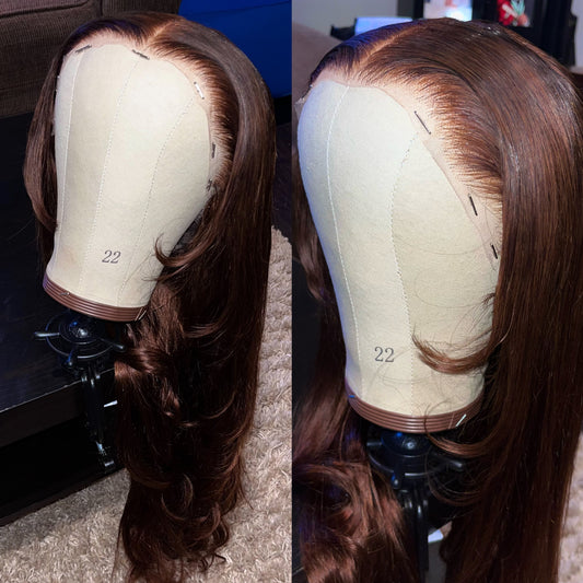 DARK BROWN #4 LACE FRONTAL WIG