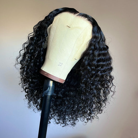 “NOIR” Pre-plucked Deep Wave HD Lace Front Wig